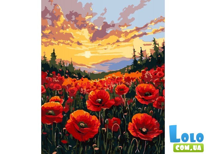 Картина по номерам Поле маков, Идейка (40х50 см)