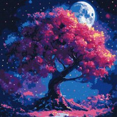 Картина по номерам Силует дерева, Идейка (40х40 см)