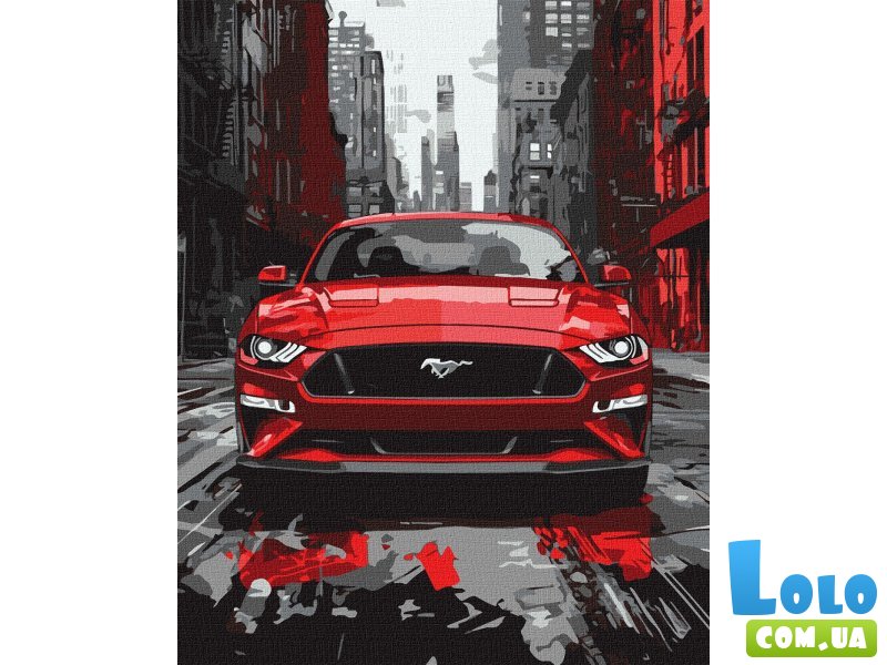 Картина по номерам Красный мустанг, Идейка (40х50 см)