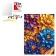 Картина по номерам Яркие георгины, с красками металлик extra, Идейка (30х40 см)