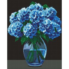 Алмазная мозаика Букет гортензий с АВ стразами, Идейка (40х50 см)