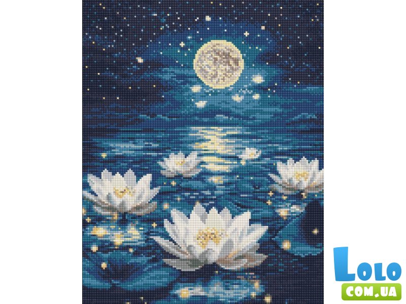 Алмазная мозаика Лотос под сиянием, Идейка (40х50 см)
