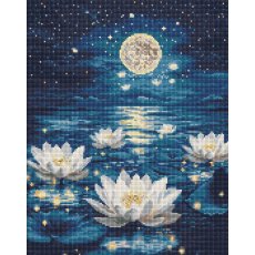 Алмазная мозаика Лотос под сиянием, Идейка (40х50 см)