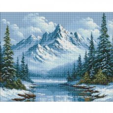 Алмазная мозаика Морозное дыхание леса, Идейка (40х50 см)