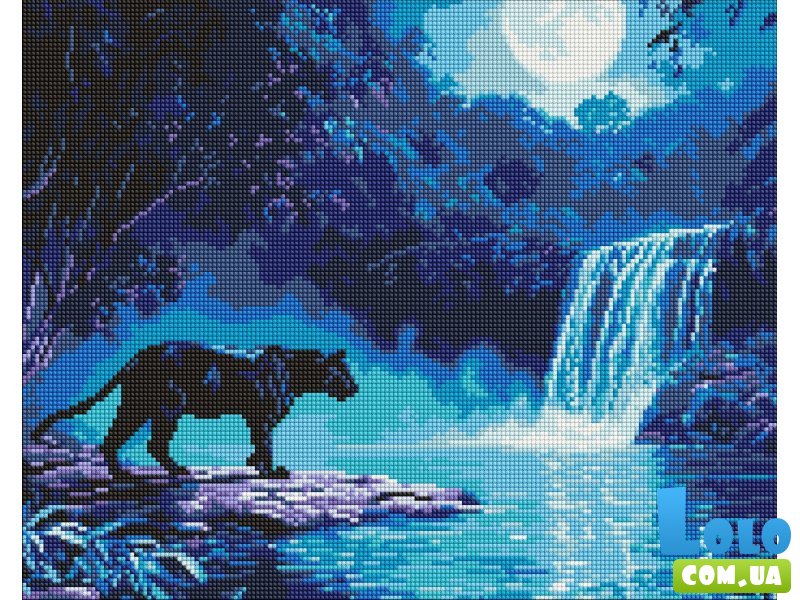 Алмазная мозаика Ночной хищник, Идейка (40х50 см)