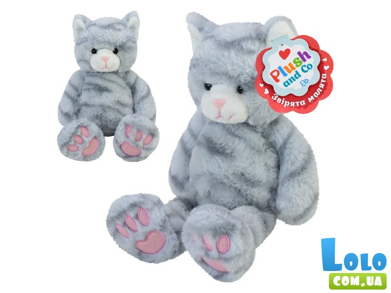 Мягкая игрушка Серый кот Plush and Co, 26 см