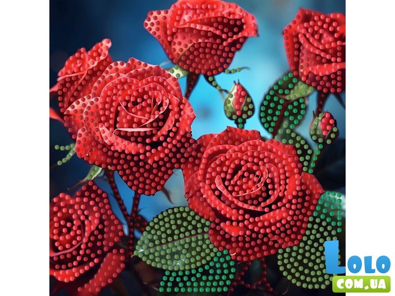 Алмазная мозаика Красные розы, Strateg (18х18 см)