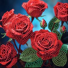 Алмазная мозаика Красные розы, Strateg (18х18 см)