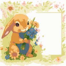 Картина по номерам Зайчик с открыткой, Strateg (20х20 см)