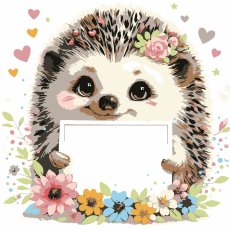 Картина по номерам Ёжик с открыткой, Strateg (20х20 см)