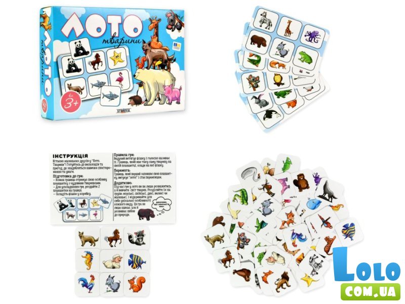 Настольная игра Лото Животные, Strateg