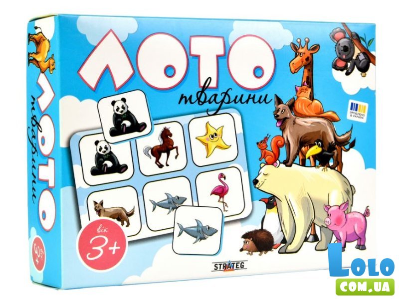 Настольная игра Лото Животные, Strateg