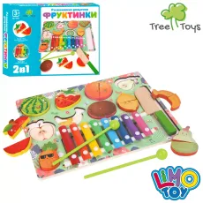 Деревянная доска-сортер ксилофон 2 в 1, Limo Toy