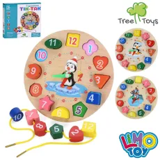 Деревянный сортер шнуровка Часы, Limo Toy (в ассортименте)
