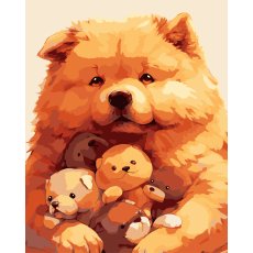 Картина по номерам Рыжий пес на черном фоне, Strateg (40х50 см)