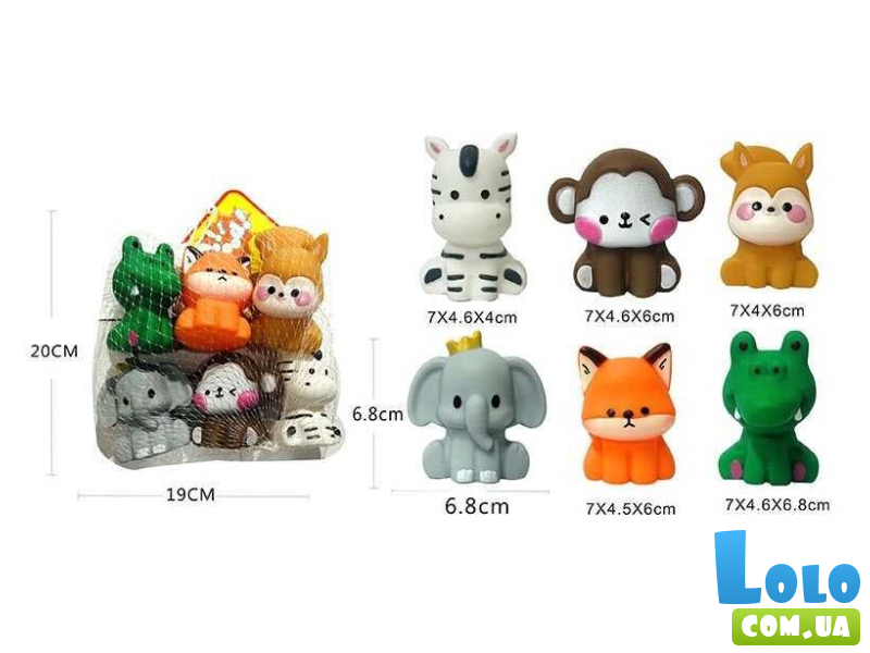 Набор пищалок Зверята (6 шт.)