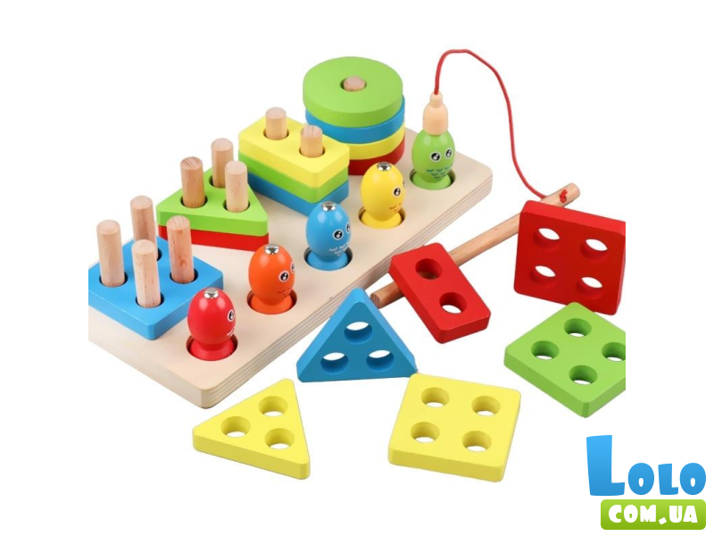 Деревянная логическая доска с магнитной рыбалкой