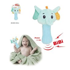 Погремушка-пищалка Слоненок на листе