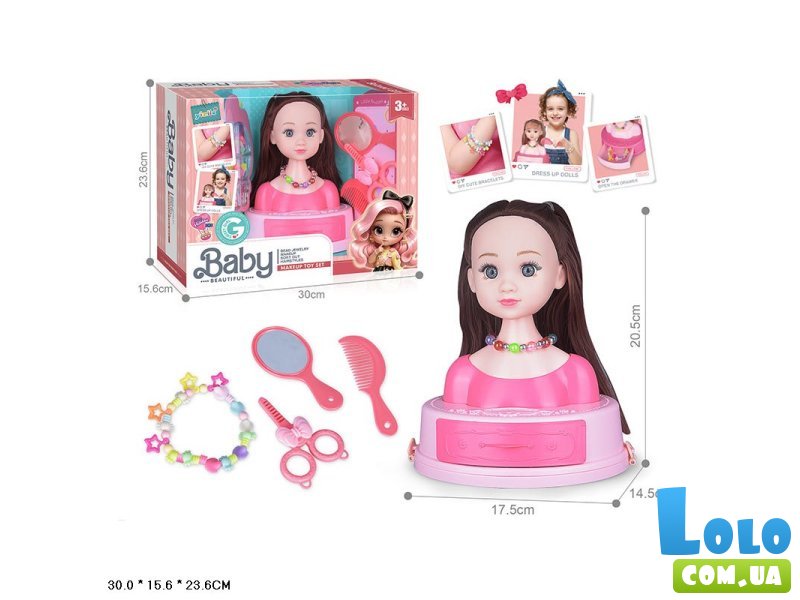 Голова куклы для причесок с аксессуарами