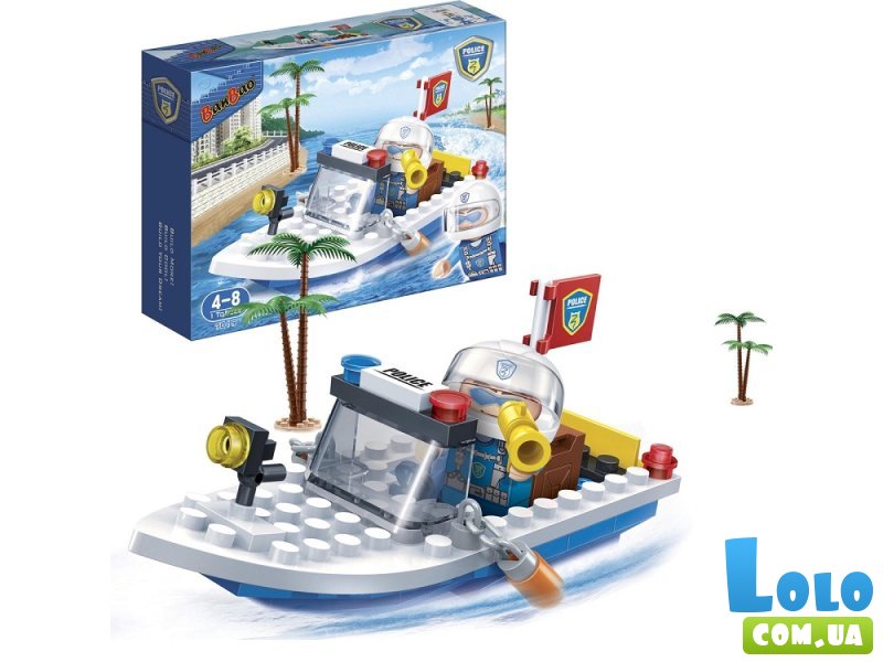 Конструктор Полицейский катер, BanBao (7019), 58 дет.