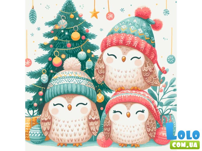 Картина по номерам Рождественские совята, ArtCraft (40х40 см)