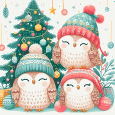 Картина по номерам Рождественские совята, ArtCraft (40х40 см)