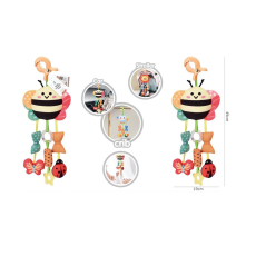 Погремушка-прорезыватель Пчелка с пищалкой и клипсой