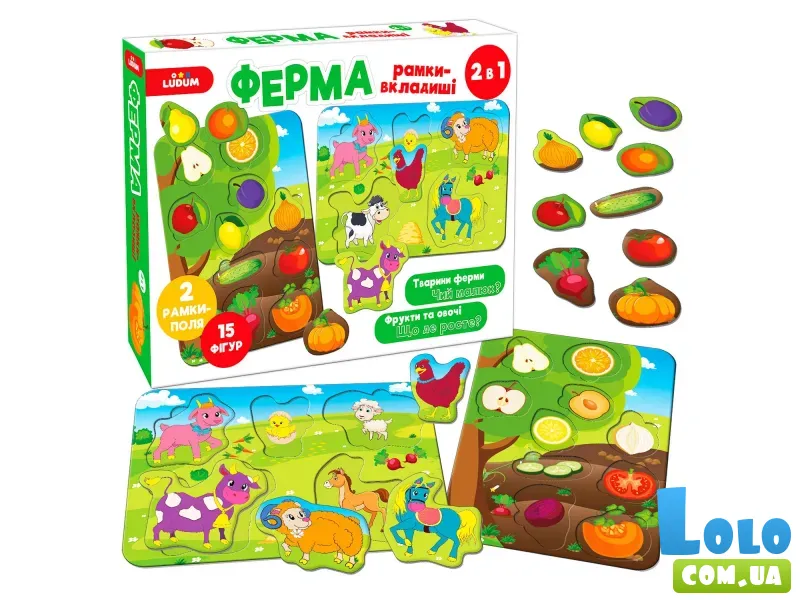 Настольная игра Ферма Рамки-вкладыши 2 в 1