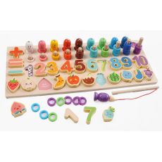 Деревянная логическая доска с магнитной рыбалкой Фрукты и овощи