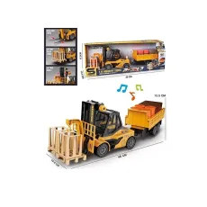 Машина погрузчик с прицепом