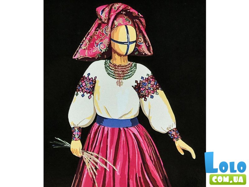 Картина по номерам Хозяйка на черном фоне, Strateg (40х50 см)