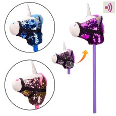 Единорог музыкальный в пайетках, 75 см (в ассортименте)