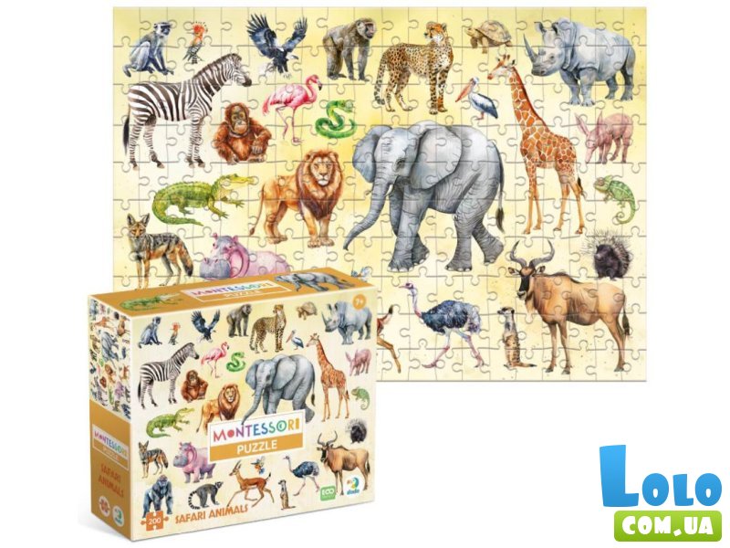 Пазл Животные Сафари Монтессори, DoDo, 200 эл.