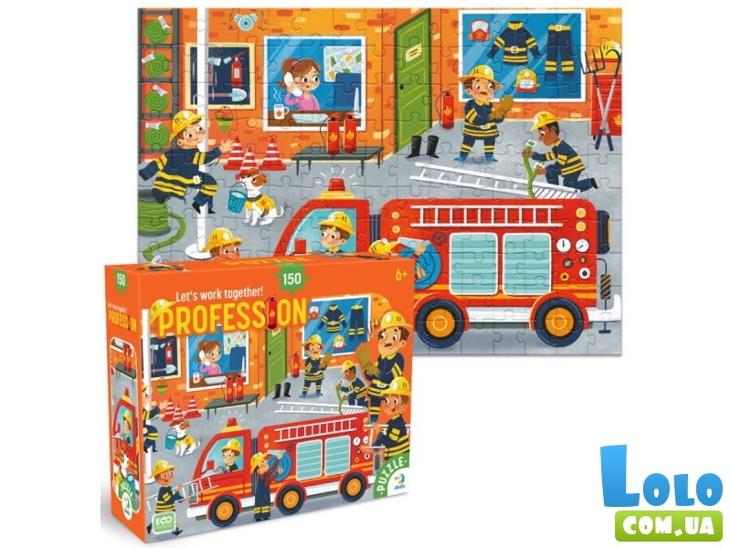 Пазл Профессии Пожарный, DoDo, 150 эл.