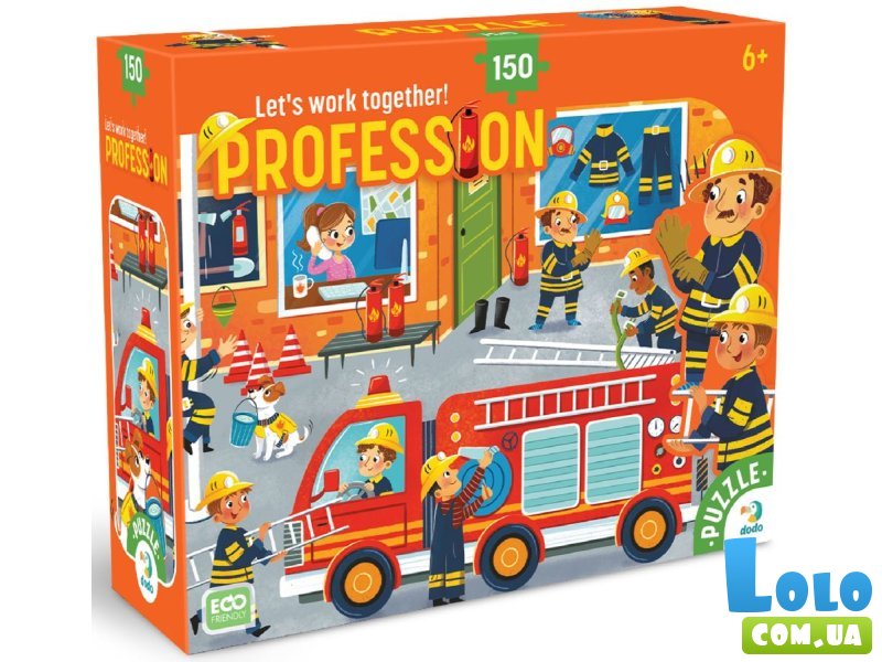 Пазл Профессии Пожарный, DoDo, 150 эл.