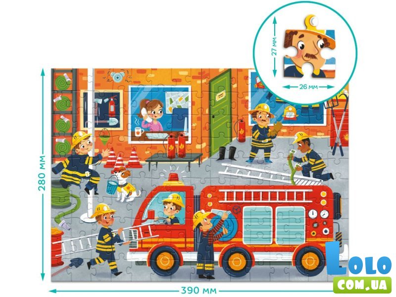 Пазл Профессии Пожарный, DoDo, 150 эл.