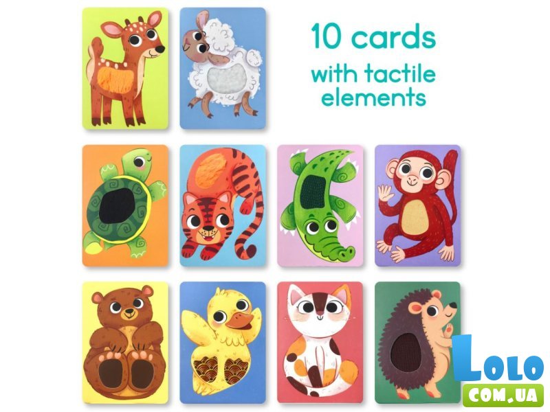 Тактильный набор карточек Монтессори Малыши животных, DoDo