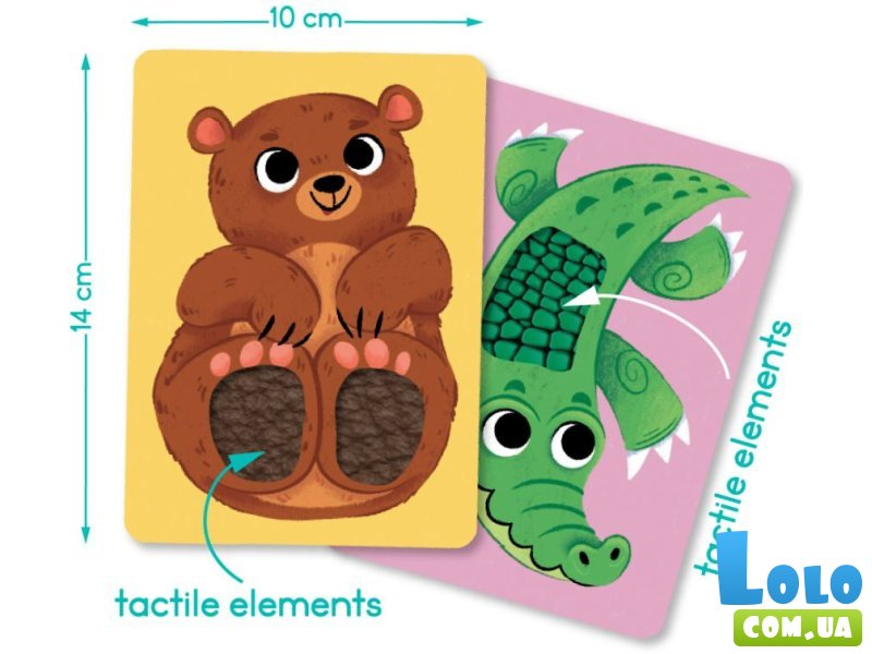 Тактильный набор карточек Монтессори Малыши животных, DoDo