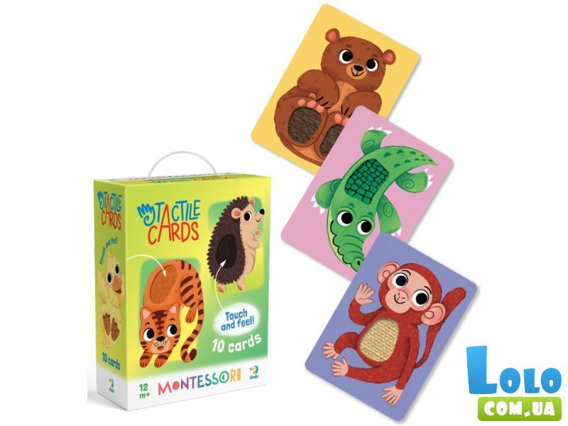 Тактильный набор карточек Монтессори Малыши животных, DoDo