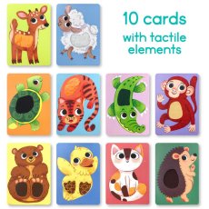 Тактильный набор карточек Монтессори Малыши животных, DoDo
