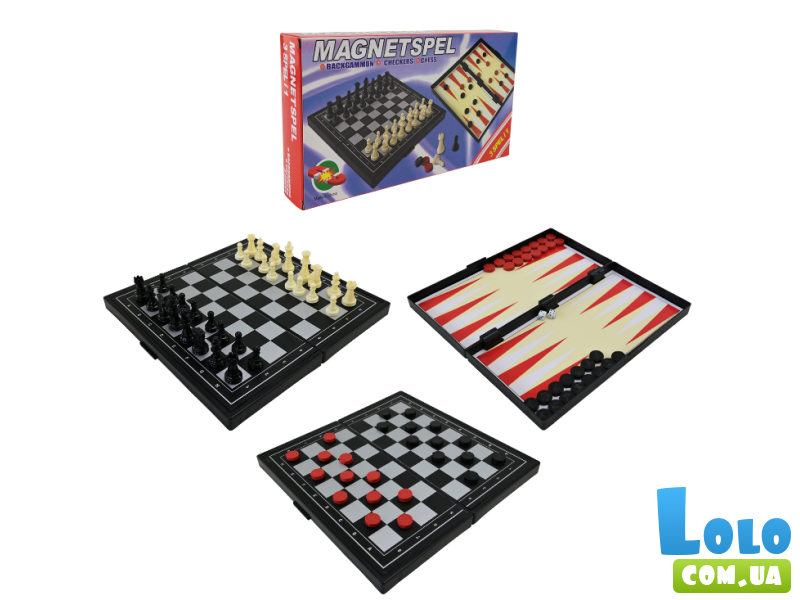 Игровой набор шахматы 3 в 1