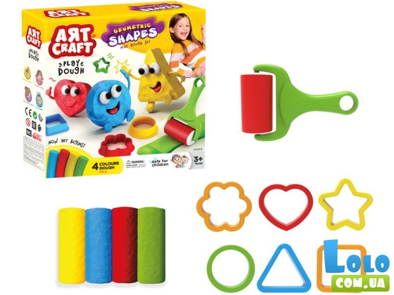 Тесто для лепки Геометрические фигуры, Dede, 4 цвета