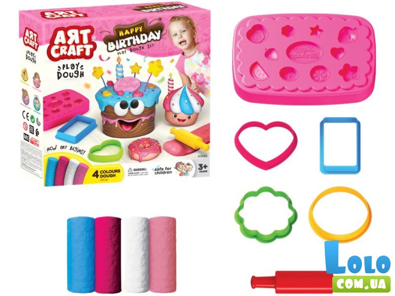 Тесто для лепки Торт, Dede, 4 цвета