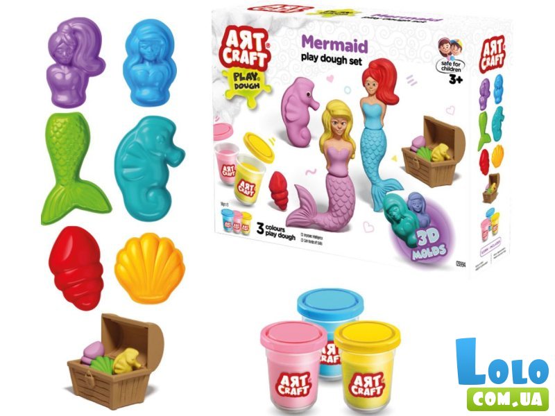 Тесто для лепки Русалки, Dede, 3 цвета