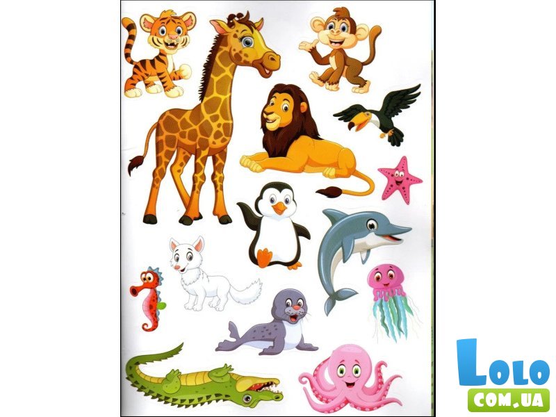 Книга Животные мира Sticker book малышам + наклейки, Манго-book