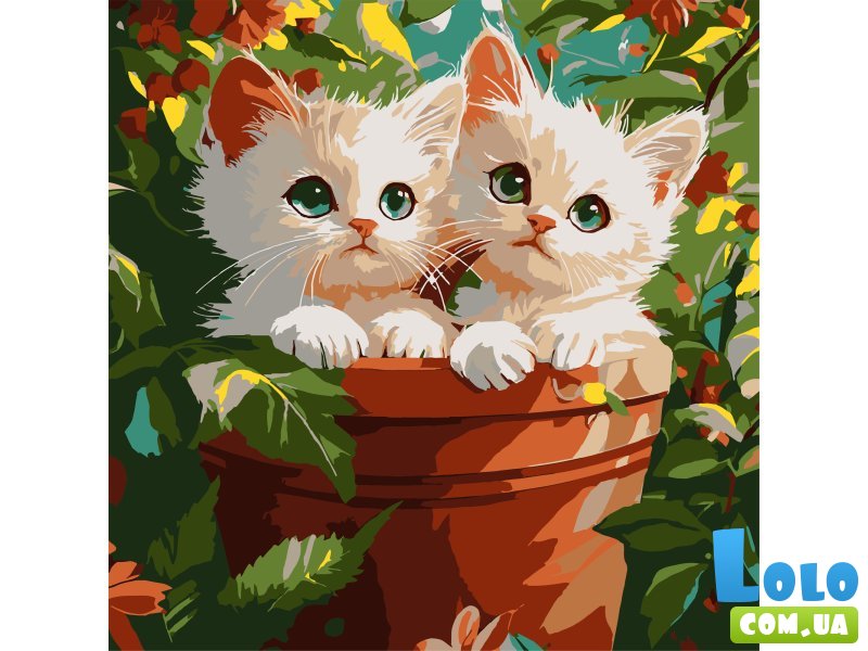 Картина по номерам Объятия котиков, Strateg (30х30 см)