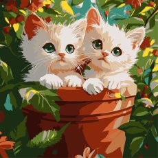 Картина по номерам Объятия котиков, Strateg (30х30 см)