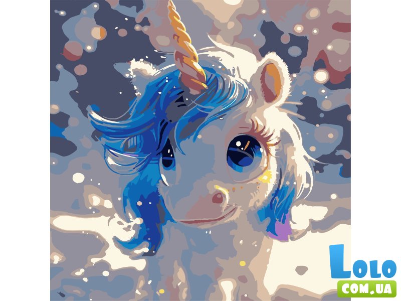 Картина по номерам Голубой единорог, Strateg (30х30 см)