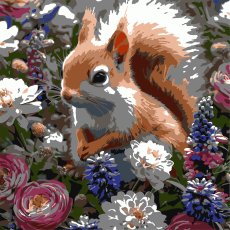 Картина по номерам Белка среди цветов, Strateg (30х30 см)