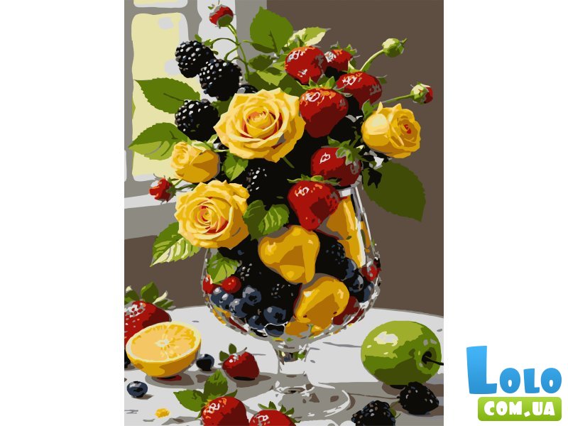 Картина по номерам Фрукты и цветы, Strateg (30х40 см)